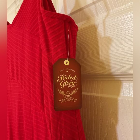 NWT Faded Glory Red Spaghetti Strap Maxi Dress Size Extra Large - Picture 4 of 10